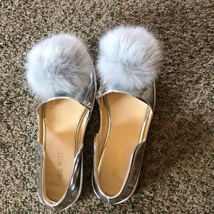 Silver reflective Pom shoes